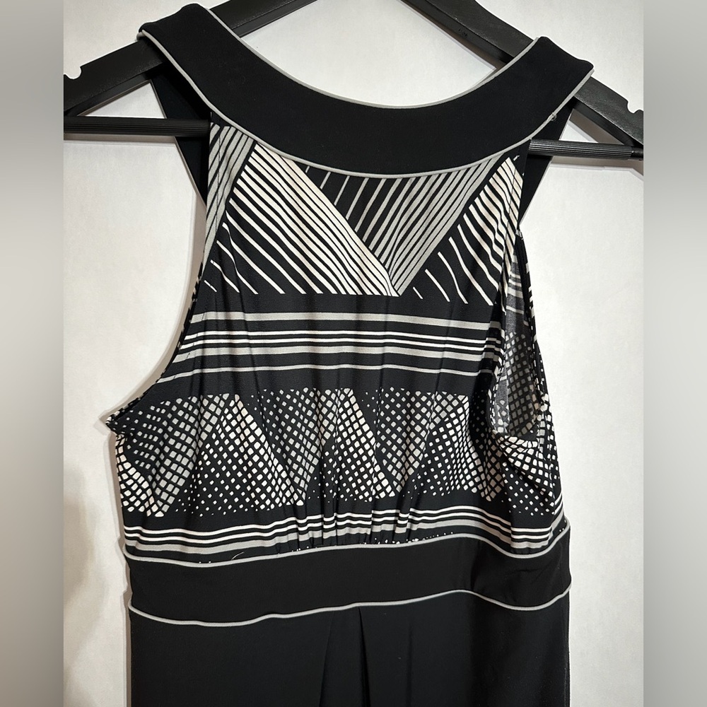BCBGMaxAzria Black And White Geometric Print Sleeveless Dress Size Small - Picture 5 of 8